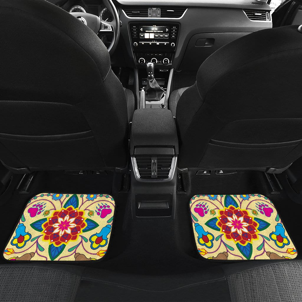 Geometric Floral WinterVanilla Set of 4 Car Floor Mats