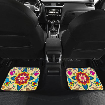 Geometric Floral WinterVanilla Set of 4 Car Floor Mats