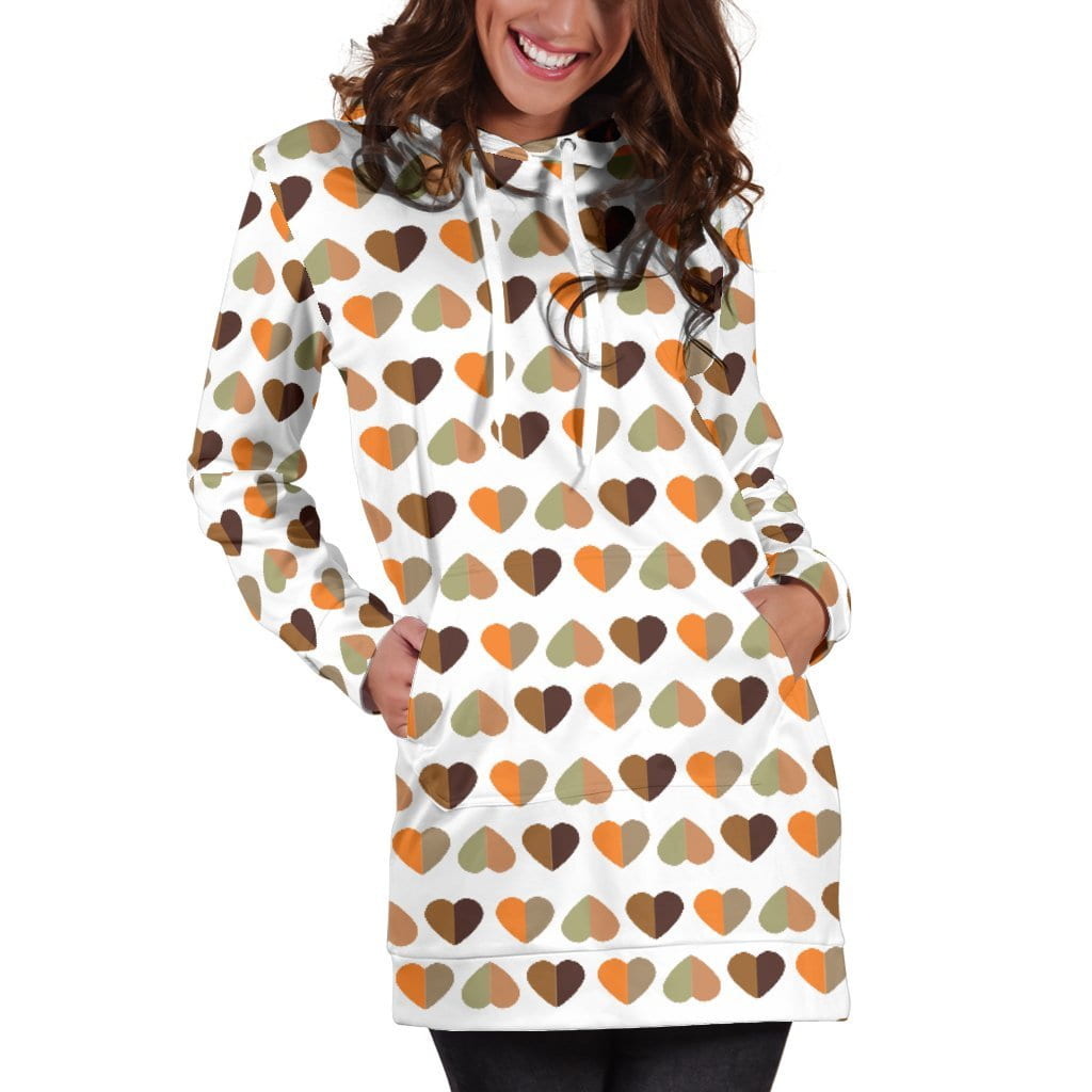 Fall Hearts Hoodie Dress