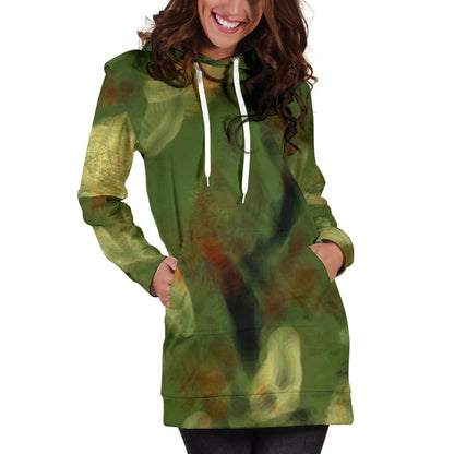 Abstract Camo Hidden Skulls Hoodie Dress