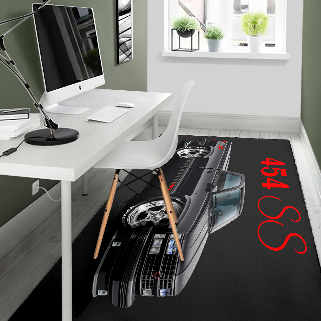 1990 454SS Pickup Truck Car Art Area Rug