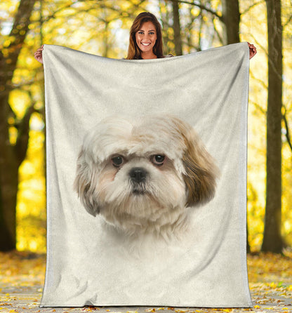 Premium Blanket Shih Tzu Face Hair Blanket