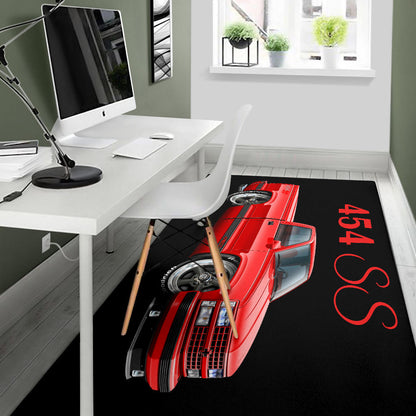 1990 454SS Pickup Truck Car Art Area Rug