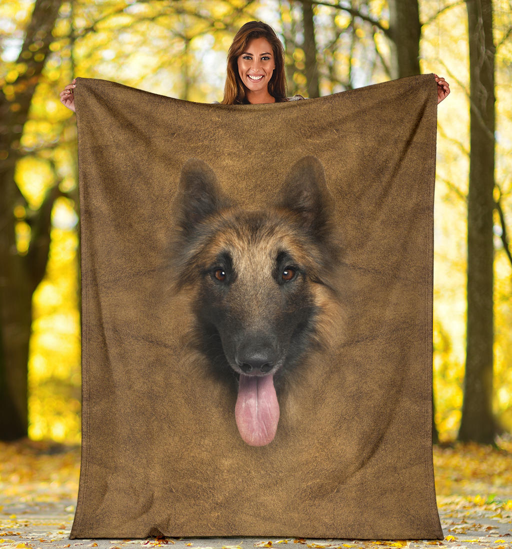 Premium Blanket Tervuren Dog Face Hair Blanket