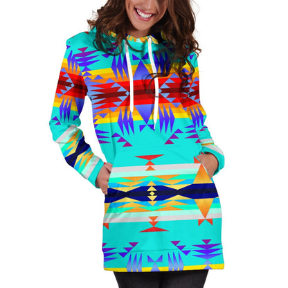 Between the Mountains Fire Hoodie Dress
