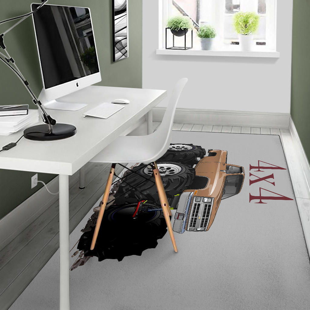 1986 4x4 Pickup Truck Car Art Area Rug