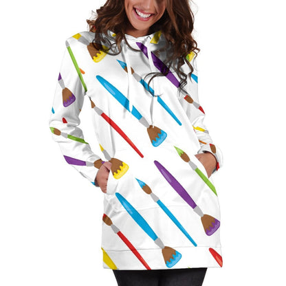 Art Brush Hoodie Dress