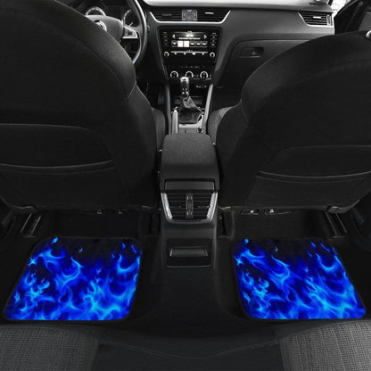 Blue Flames Floor Mats Full Set of 4