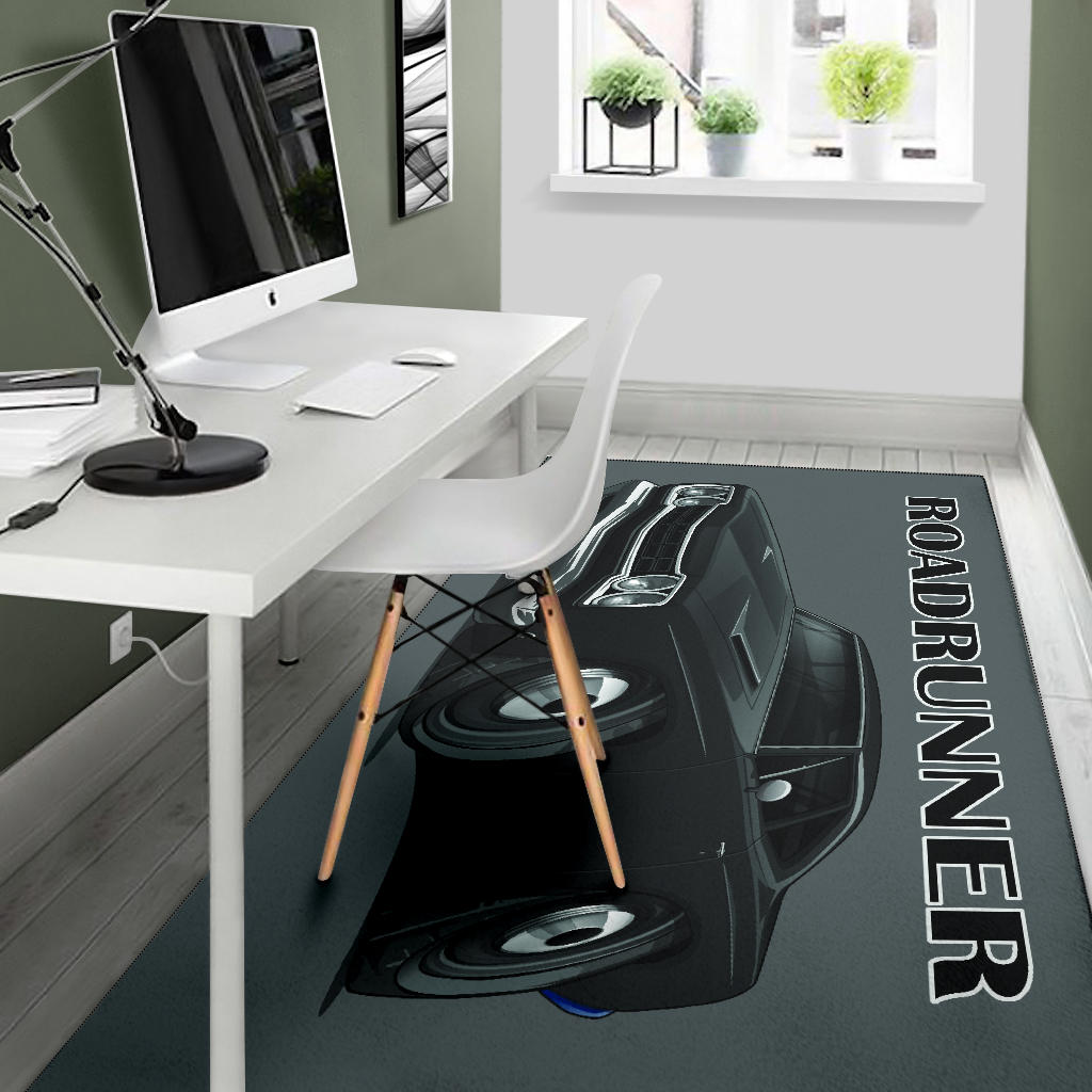 1968 Black Plymouth Roadrunner Area Rug
