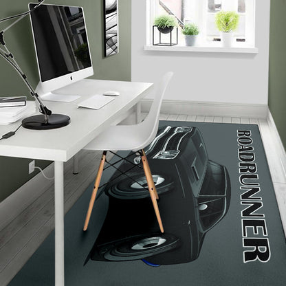 1968 Black Plymouth Roadrunner Area Rug