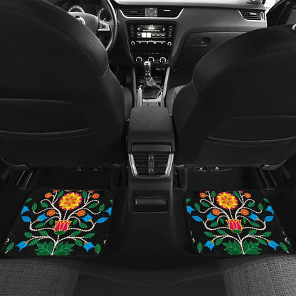 Floral Beadwork Four Clans Set of 4 Car Floor Mats