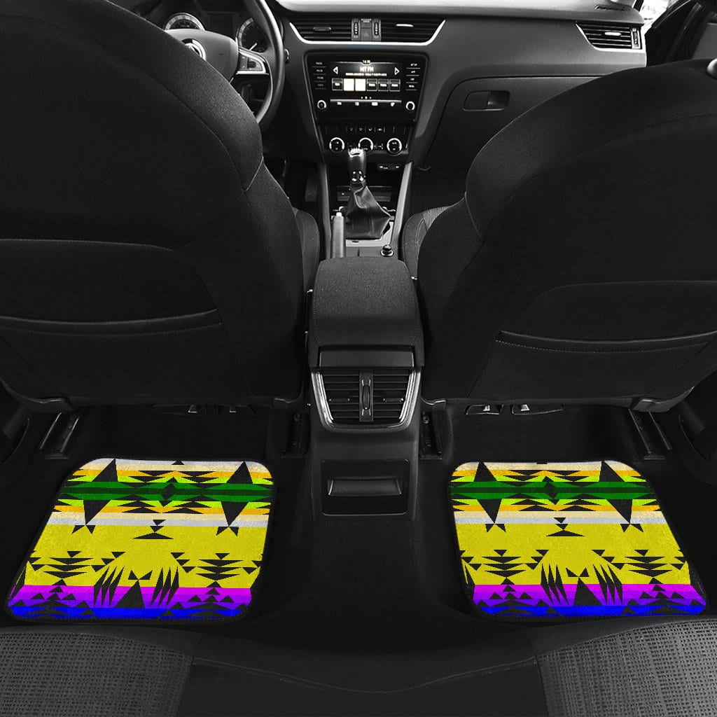 Between the Mountains Greasy Yellow Set of 4 Car Floor Mats