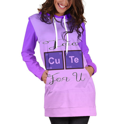 Too Cute For U Hoodie Dress for Lovers of Chemistry and Physics