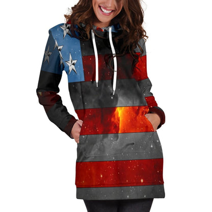 American Space Flag Hoodie Dress