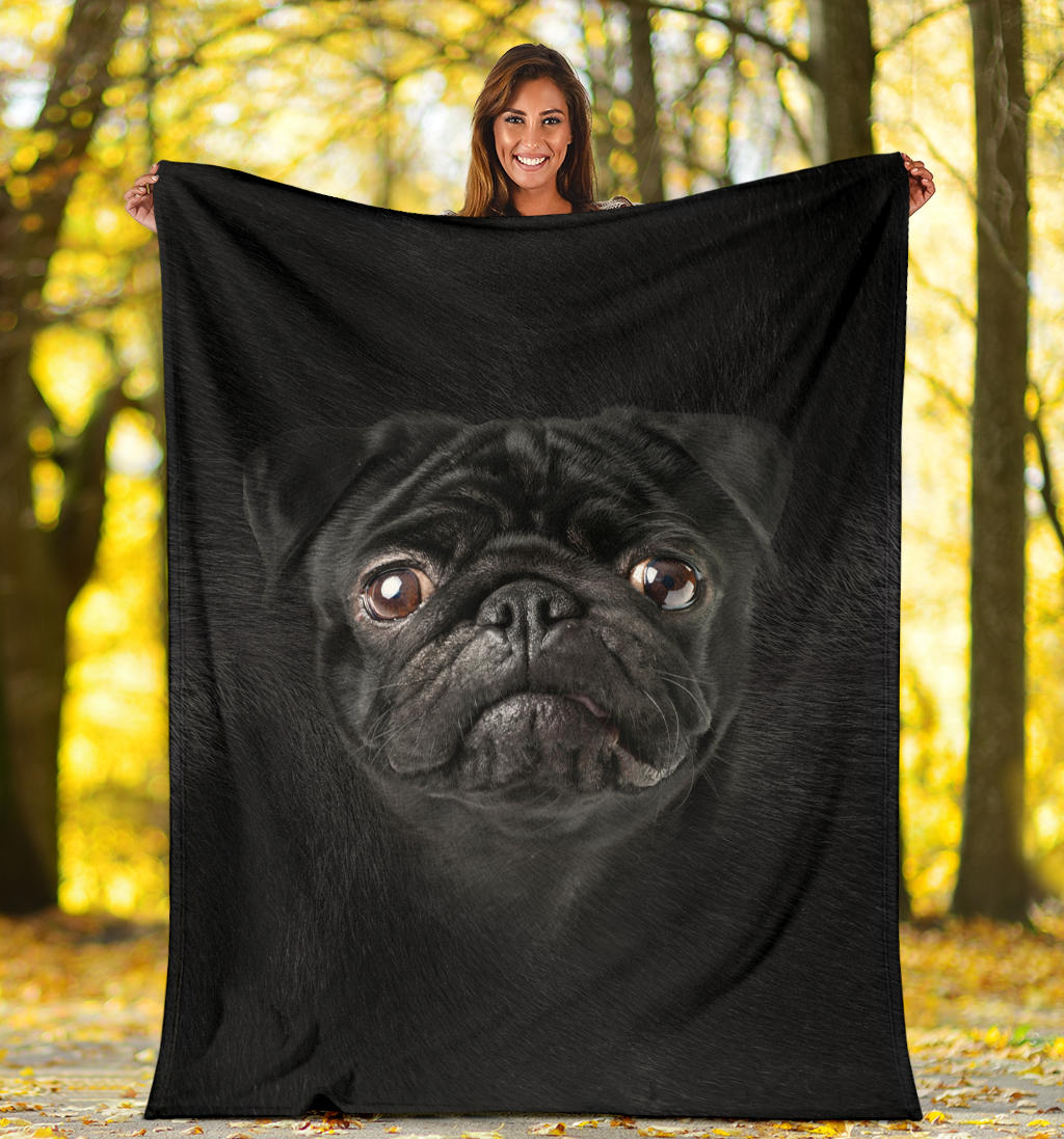 Premium Blanket Pug Face Hair Blanket