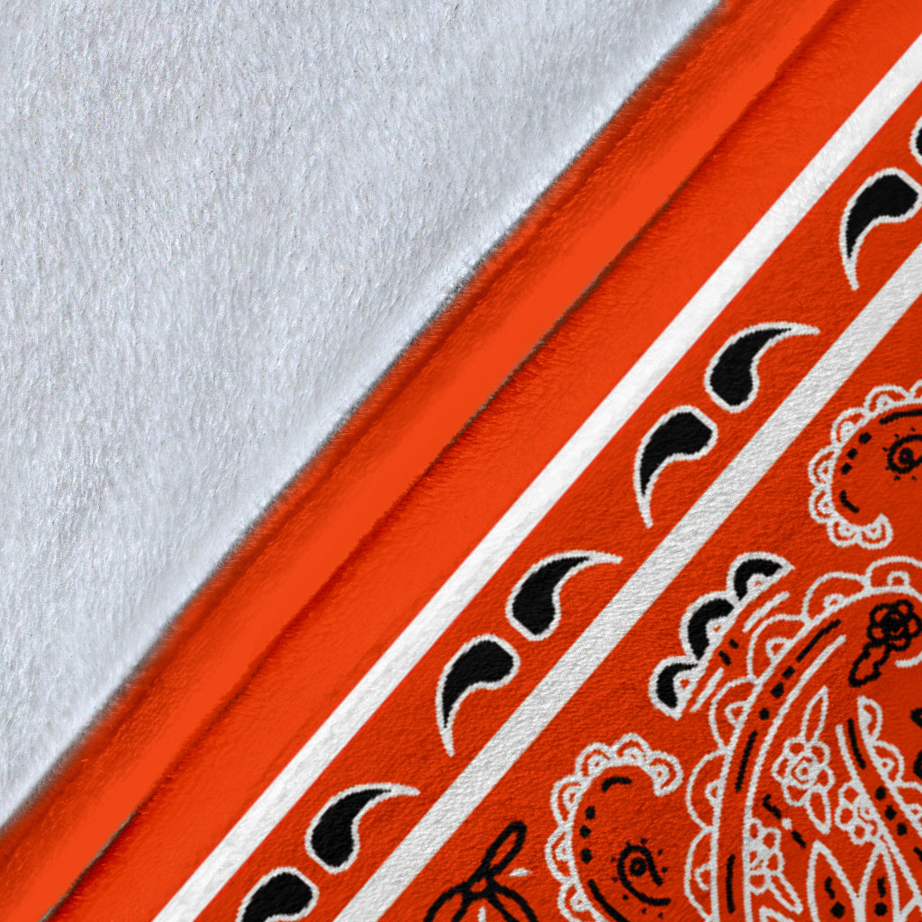 Ultra Plush Tangerine Bandana Fleece Premium Blanket