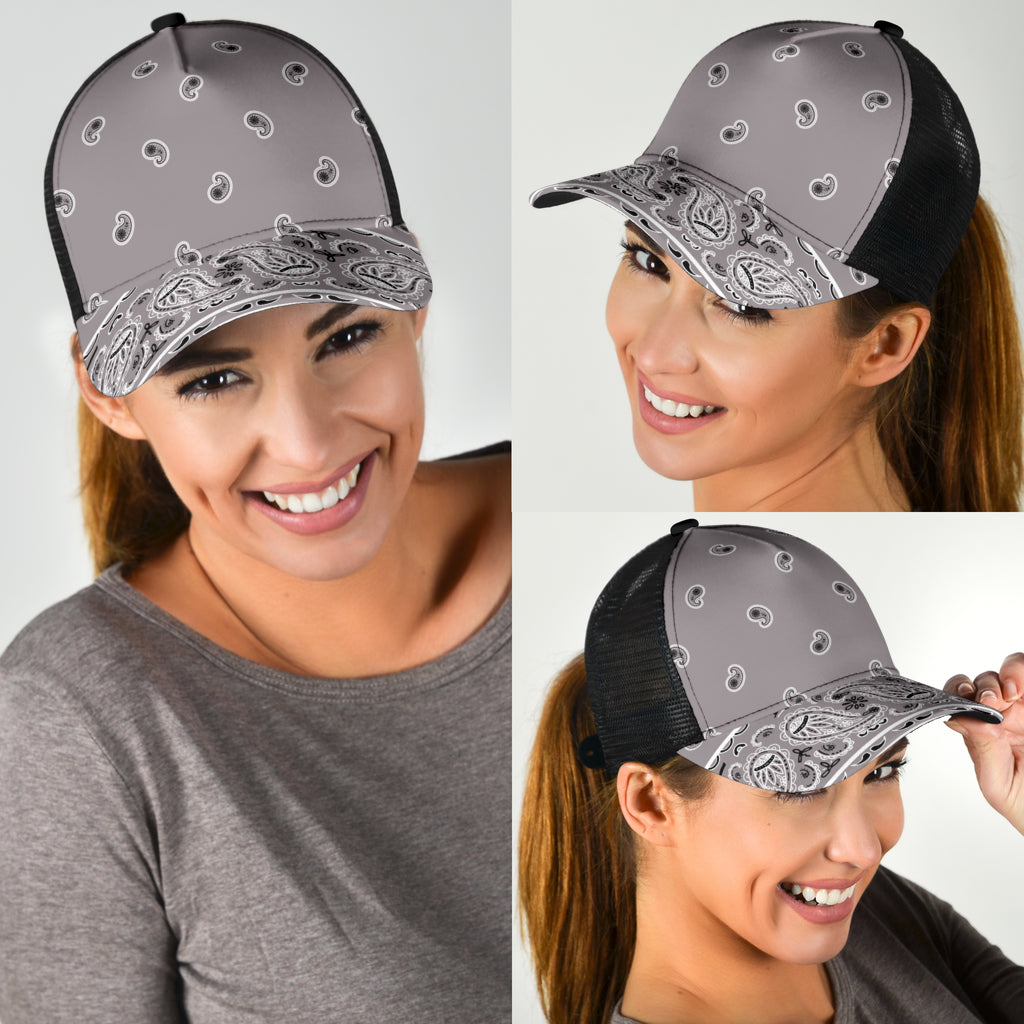 Classic Gray Bandana All Over Mesh Back Cap