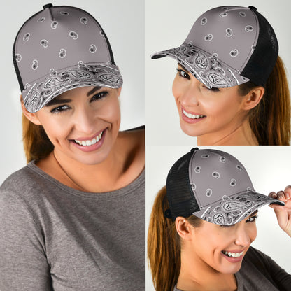 Classic Gray Bandana All Over Mesh Back Cap