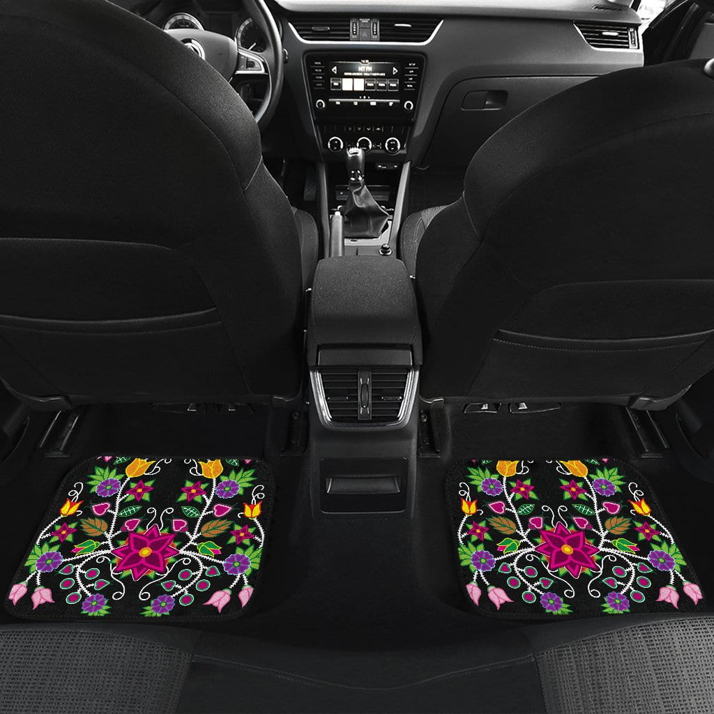 Floral Beadwork Set of 4 Car Floor Mats