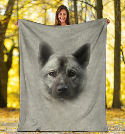 Premium Blanket Norwegian Elkhound Face Hair