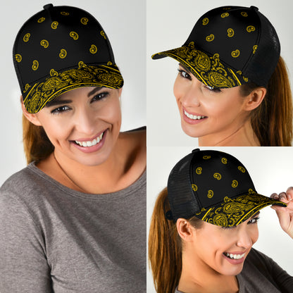 Black Gold Bandana All Over Mesh Back Cap