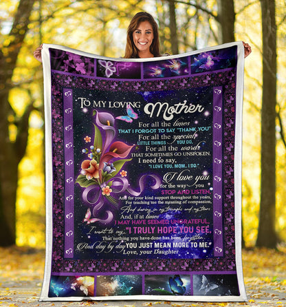 To My Loving Mother Premium Blanket