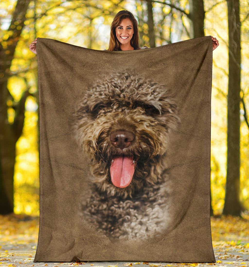 Premium Blanket Spanish Water Dog Face Hair Blanket