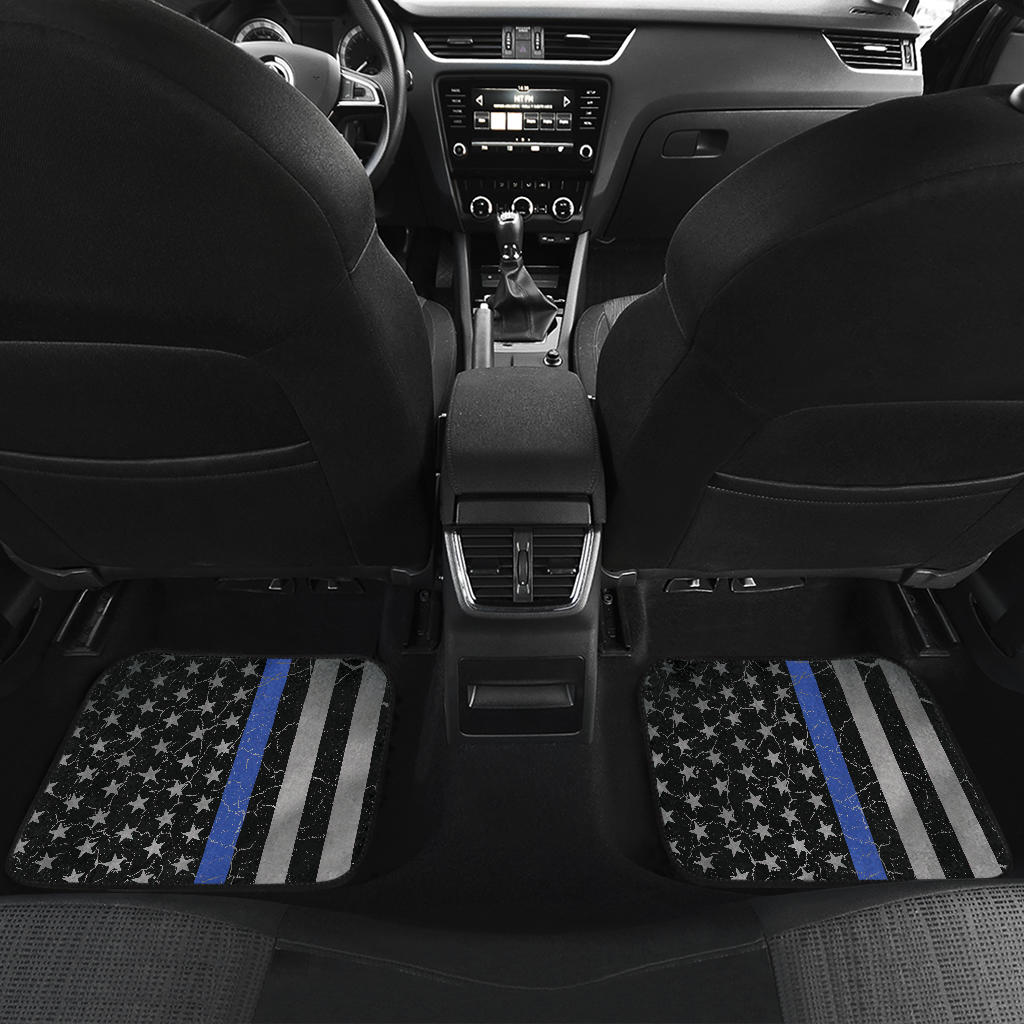 Thin Blue Line Floor Mat Set of 4