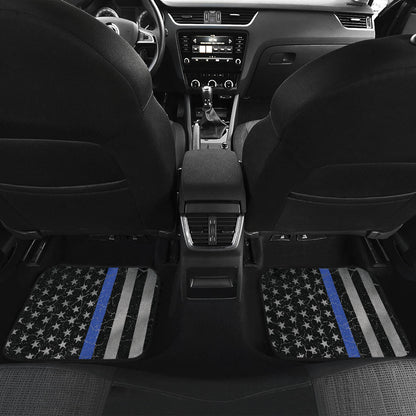 Thin Blue Line Floor Mat Set of 4