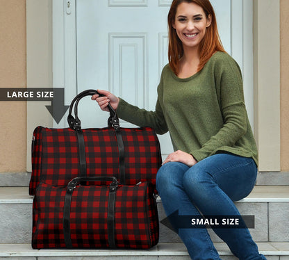 Black and White Buffalo Plaid Travel Bag