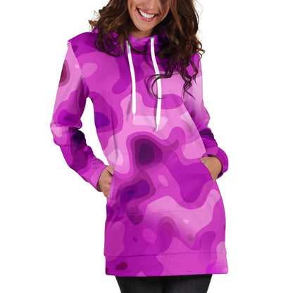 Pretty In Pink Camo Hoodie Dress for Camouflage Lovers