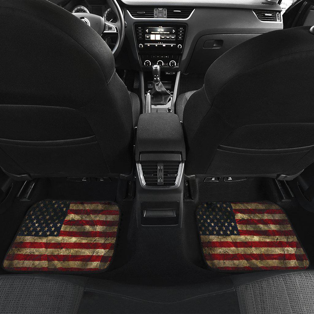 American Flag floor mats Front and Rear Car Set of 4