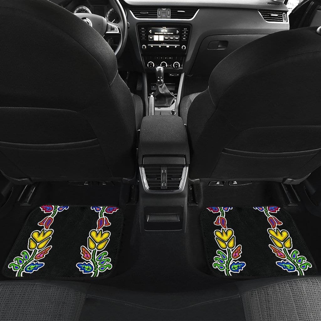 Four Directions Floral Front And Back Car Mats (Set Of 4)