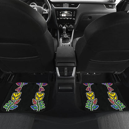 Four Directions Floral Front And Back Car Mats (Set Of 4)