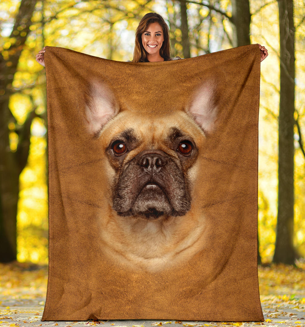 Premium Blanket French Bulldog Face Hair
