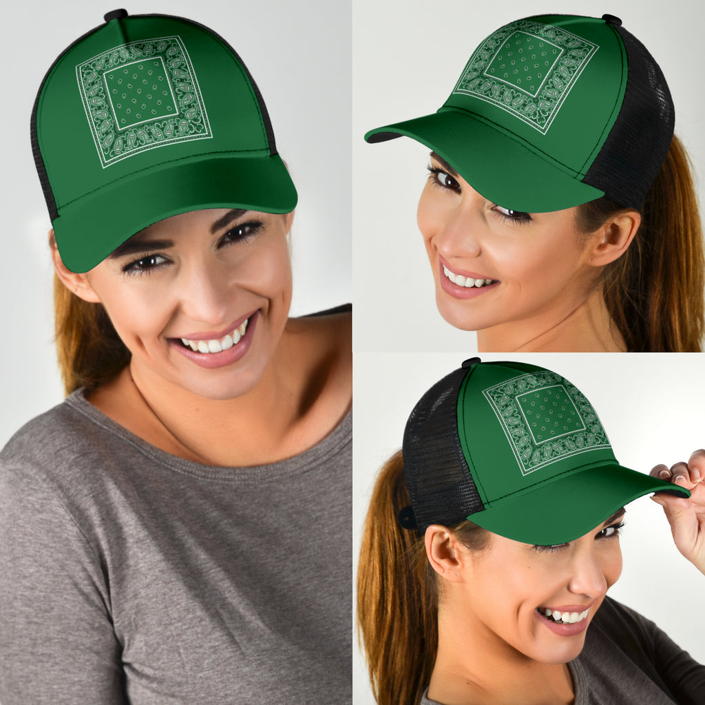 Classic Green Bandana Mesh Back Cap