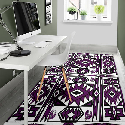 Native Stylish Area Rug Great for any Room Black Bottom  (purple)