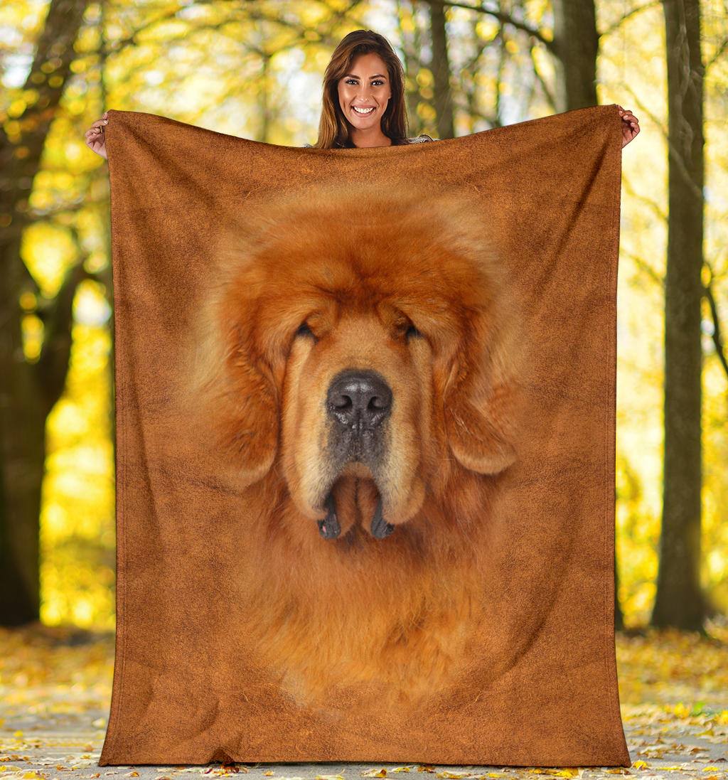 Premium Blanket Tibetan Mastiff Face Hair Blanket