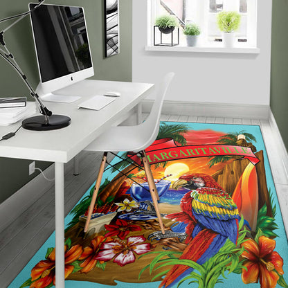 Margaritaville Decor Baby Blue Parrot Area Rug
