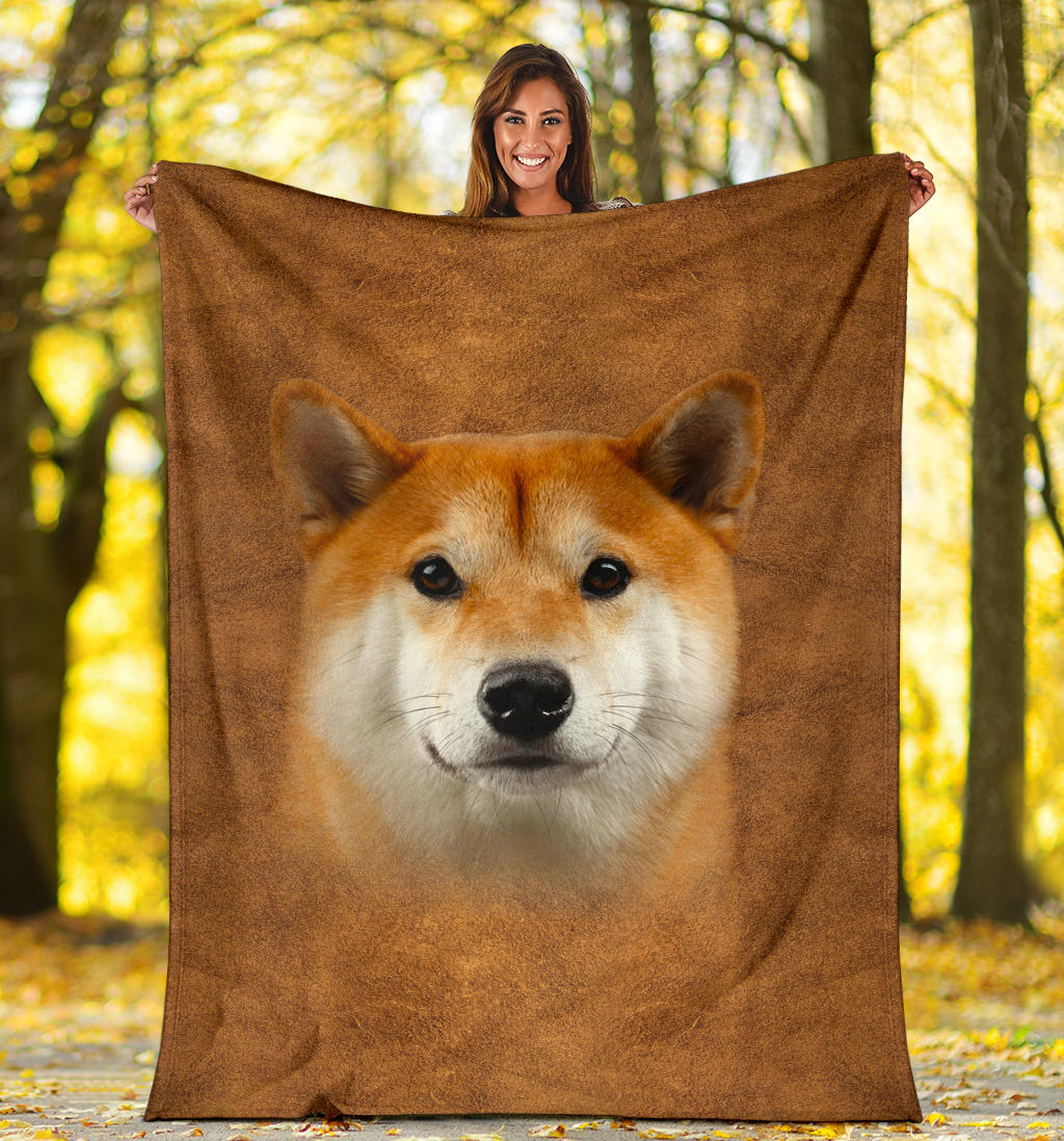 Premium Blanket Shiba Inu Face Hair Blanket