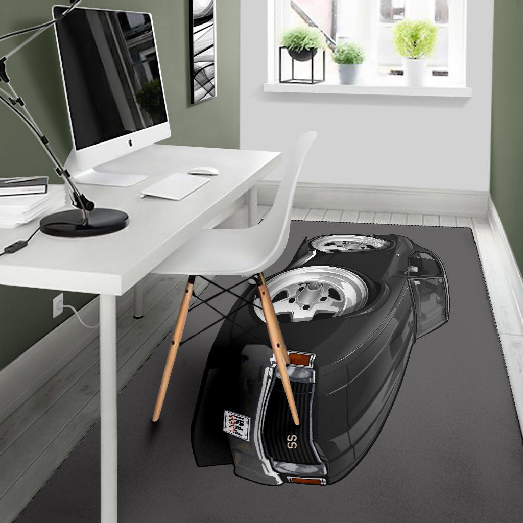 Black Chevelle Muscle Car Art Area Rug