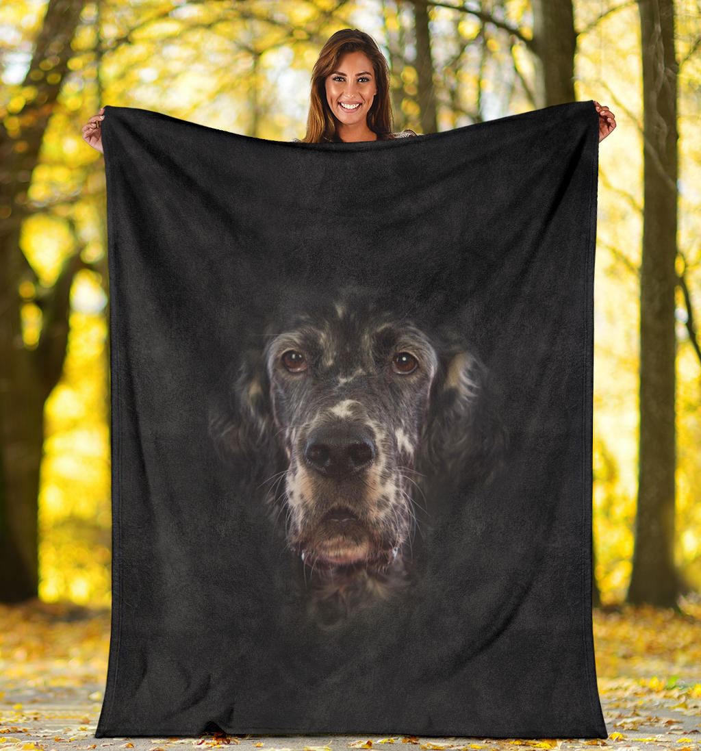 Premium Blanket English Setter Face Hair