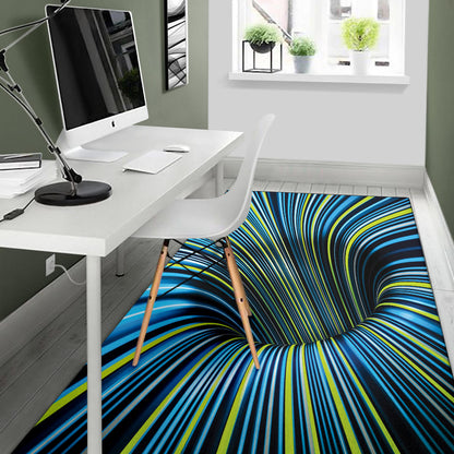 Tunnel Illusion Black Hole Area Rug