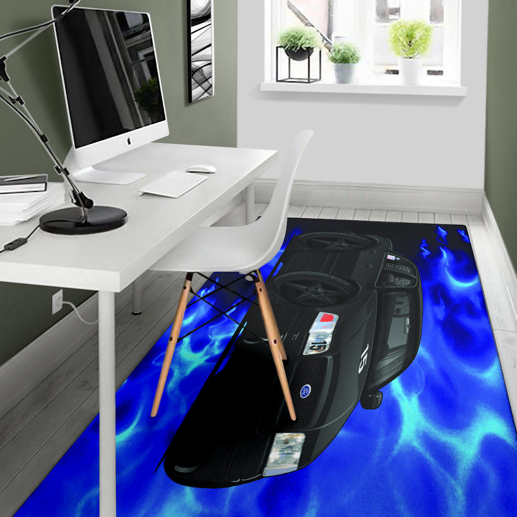 1999 Crown Victoria Blue Flames Area Rug