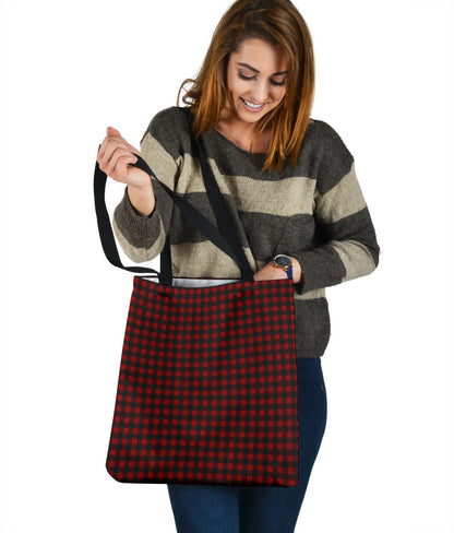 Black and White Buffalo Plaid Printed Tote Bag