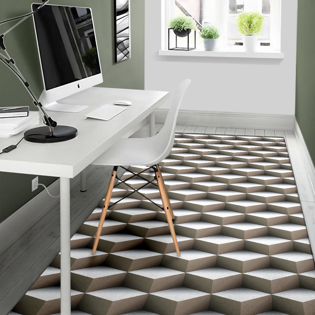 Cube Optical Illusion Area Rug