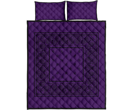 Purple and Black Bandana Bed Quilts with Shams