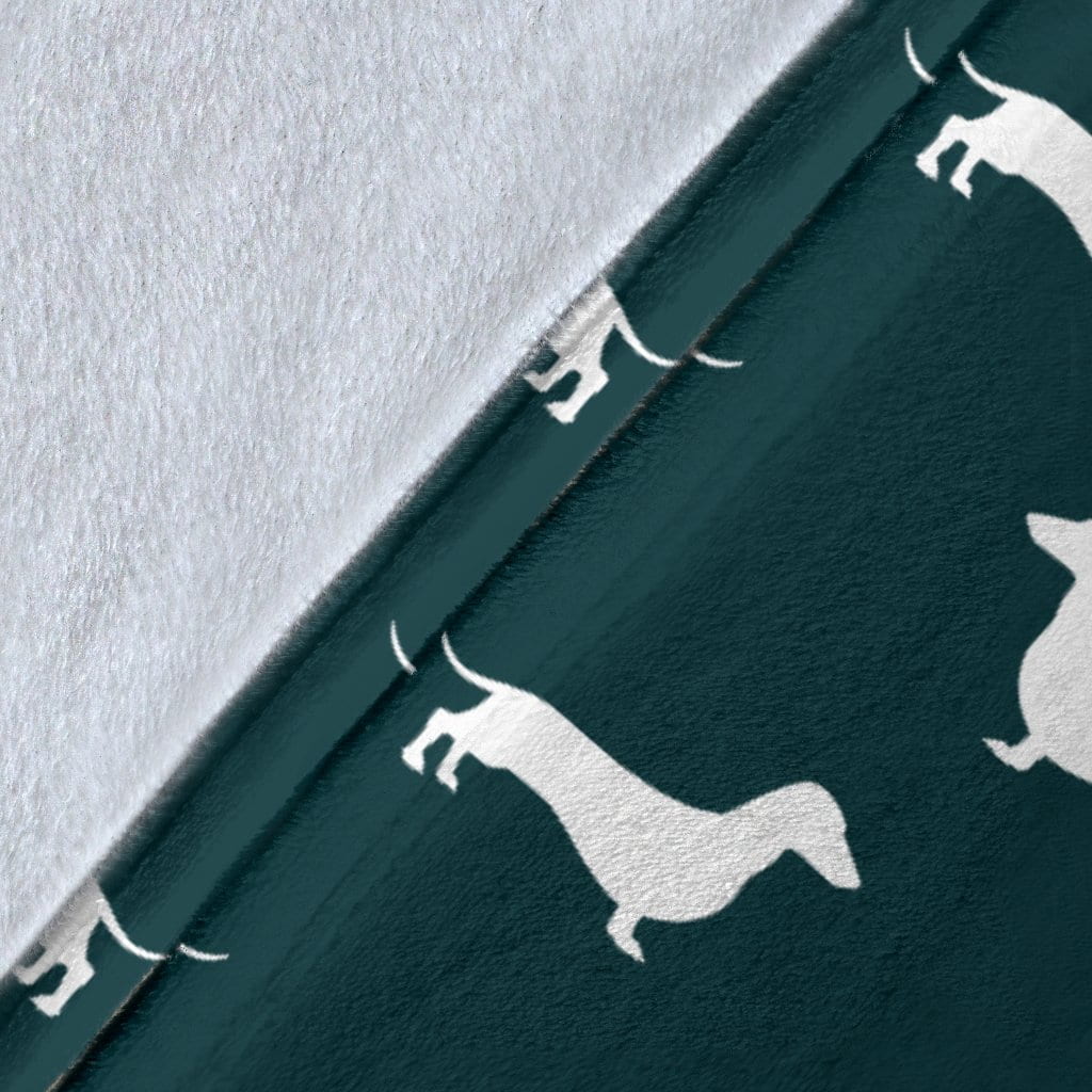 Dark Green Dachshund Blanket