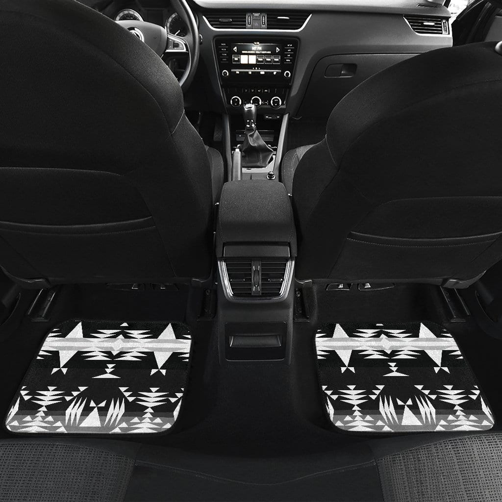 Between the Mountains Black and White Set of 4 Car Floor Mats