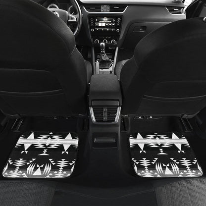 Between the Mountains Black and White Set of 4 Car Floor Mats